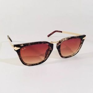 Ray-Ban Sunglasses Brown Gold Fleck Glitter Frames